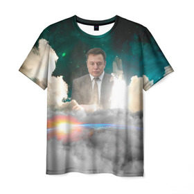 Мужская футболка 3D с принтом Elon Musk Thinker (Илон Маск) в Новосибирске, 100% полиэфир | прямой крой, круглый вырез горловины, длина до линии бедер | elon musk | space | space x | tesla | дым | илон маск | инопланетяне | космос | личность | мыслитель | облака | планета | ракета | спейс | тесла | философ | шаттл