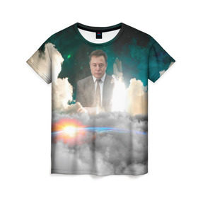 Женская футболка 3D с принтом Elon Musk Thinker (Илон Маск) в Новосибирске, 100% полиэфир ( синтетическое хлопкоподобное полотно) | прямой крой, круглый вырез горловины, длина до линии бедер | elon musk | space | space x | tesla | дым | илон маск | инопланетяне | космос | личность | мыслитель | облака | планета | ракета | спейс | тесла | философ | шаттл