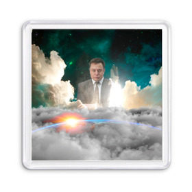 Магнит 55*55 с принтом Elon Musk Thinker (Илон Маск) в Новосибирске, Пластик | Размер: 65*65 мм; Размер печати: 55*55 мм | elon musk | space | space x | tesla | дым | илон маск | инопланетяне | космос | личность | мыслитель | облака | планета | ракета | спейс | тесла | философ | шаттл