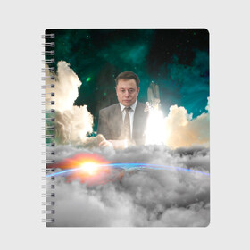 Тетрадь с принтом Elon Musk Thinker (Илон Маск) в Новосибирске, 100% бумага | 48 листов, плотность листов — 60 г/м2, плотность картонной обложки — 250 г/м2. Листы скреплены сбоку удобной пружинной спиралью. Уголки страниц и обложки скругленные. Цвет линий — светло-серый
 | elon musk | space | space x | tesla | дым | илон маск | инопланетяне | космос | личность | мыслитель | облака | планета | ракета | спейс | тесла | философ | шаттл