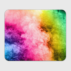 Коврик для мышки прямоугольный с принтом Радужный дым в Новосибирске, натуральный каучук | размер 230 х 185 мм; запечатка лицевой стороны | holi | праздник красок | радуга | радужный дым | холи | цвета радуги | яркий