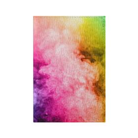 Обложка для паспорта матовая кожа с принтом Радужный дым в Новосибирске, натуральная матовая кожа | размер 19,3 х 13,7 см; прозрачные пластиковые крепления | Тематика изображения на принте: holi | праздник красок | радуга | радужный дым | холи | цвета радуги | яркий