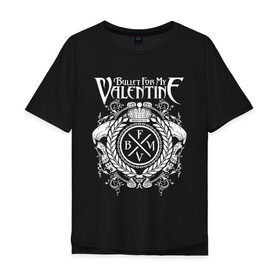 Мужская футболка хлопок Oversize с принтом Bullet For My Valentine в Новосибирске, 100% хлопок | свободный крой, круглый ворот, “спинка” длиннее передней части | bfmv | bullet for my valentine | metal | rock | группы | метал | музыка | рок | трэш