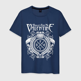 Мужская футболка хлопок с принтом Bullet For My Valentine в Новосибирске, 100% хлопок | прямой крой, круглый вырез горловины, длина до линии бедер, слегка спущенное плечо. | bfmv | bullet for my valentine | metal | rock | группы | метал | музыка | рок | трэш