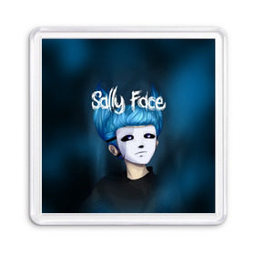 Магнит 55*55 с принтом SALLY FACE в Новосибирске, Пластик | Размер: 65*65 мм; Размер печати: 55*55 мм | blue | face | fisher | game | games | gizmo | hair | larry | mask | sally | волосы | гизмо | голубые | игра | игры | ларри | маска | протез | сали | салли | синие | синий | триллер | ужасы | фейс | фишер | фэйс | хоррор