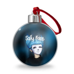 Ёлочный шар с принтом SALLY FACE в Новосибирске, Пластик | Диаметр: 77 мм | blue | face | fisher | game | games | gizmo | hair | larry | mask | sally | волосы | гизмо | голубые | игра | игры | ларри | маска | протез | сали | салли | синие | синий | триллер | ужасы | фейс | фишер | фэйс | хоррор