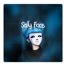 Магнитный плакат 3Х3 с принтом SALLY FACE в Новосибирске, Полимерный материал с магнитным слоем | 9 деталей размером 9*9 см | blue | face | fisher | game | games | gizmo | hair | larry | mask | sally | волосы | гизмо | голубые | игра | игры | ларри | маска | протез | сали | салли | синие | синий | триллер | ужасы | фейс | фишер | фэйс | хоррор