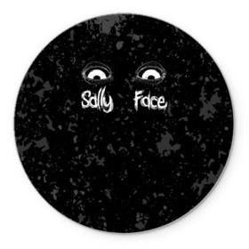 Коврик круглый с принтом SALLY FACE Eyes в Новосибирске, резина и полиэстер | круглая форма, изображение наносится на всю лицевую часть | Тематика изображения на принте: blue | face | fisher | game | games | gizmo | hair | larry | mask | sally | волосы | гизмо | голубые | игра | игры | ларри | маска | протез | сали | салли | синие | синий | триллер | ужасы | фейс | фишер | фэйс | хоррор