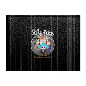 Обложка для студенческого билета с принтом Sally Face Episode Three в Новосибирске, натуральная кожа | Размер: 11*8 см; Печать на всей внешней стороне | blue | face | fisher | game | games | gizmo | hair | larry | mask | sally | волосы | гизмо | голубые | игра | игры | ларри | маска | протез | сали | салли | синие | синий | триллер | ужасы | фейс | фишер | фэйс | хоррор