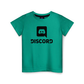 Детская футболка хлопок с принтом DISCORD в Новосибирске, 100% хлопок | круглый вырез горловины, полуприлегающий силуэт, длина до линии бедер | дискорд | игры | скайп