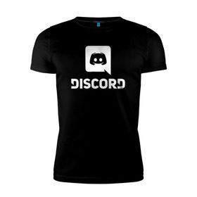 Мужская футболка премиум с принтом Discord в Новосибирске, 92% хлопок, 8% лайкра | приталенный силуэт, круглый вырез ворота, длина до линии бедра, короткий рукав | voip | дискорд | игры | мессенджер | связь | скайп