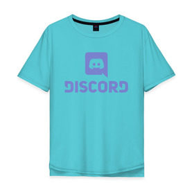 Мужская футболка хлопок Oversize с принтом Discord в Новосибирске, 100% хлопок | свободный крой, круглый ворот, “спинка” длиннее передней части | дискорд | игры | связь | скайп