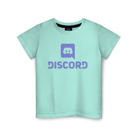 Детская футболка хлопок с принтом Discord в Новосибирске, 100% хлопок | круглый вырез горловины, полуприлегающий силуэт, длина до линии бедер | Тематика изображения на принте: дискорд | игры | связь | скайп