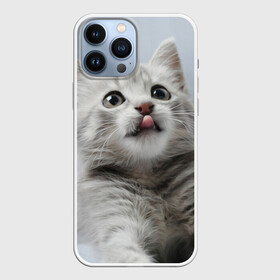 Чехол для iPhone 13 Pro Max с принтом Котенок в Новосибирске,  |  | голова | животные | кот | котенок | котик | кошка | мордочка | природа | язык