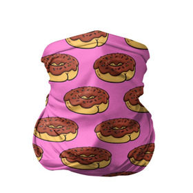 Бандана-труба 3D с принтом Пончики Паттерн в Новосибирске, 100% полиэстер, ткань с особыми свойствами — Activecool | плотность 150‒180 г/м2; хорошо тянется, но сохраняет форму | donut | вкусный | вкусняшка | еда | пончик | розовый