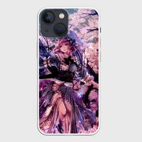 Чехол для iPhone 13 mini с принтом Anime Girl tree в Новосибирске,  |  | anime | girl | аниме | девушка | деревья | платье | сакура | цветы