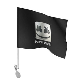 Флаг для автомобиля с принтом Marshmello в Новосибирске, 100% полиэстер | Размер: 30*21 см | marshmello | диджей | клуб | клубная музыка | маршмеллоу | маршмэлло | маршмэллоу | музыка | электронная