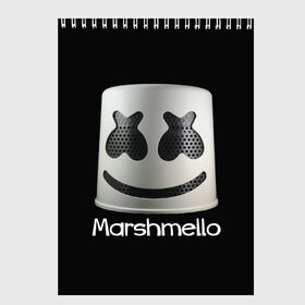 Скетчбук с принтом Marshmello в Новосибирске, 100% бумага
 | 48 листов, плотность листов — 100 г/м2, плотность картонной обложки — 250 г/м2. Листы скреплены сверху удобной пружинной спиралью | marshmello | диджей | клуб | клубная музыка | маршмеллоу | маршмэлло | маршмэллоу | музыка | электронная