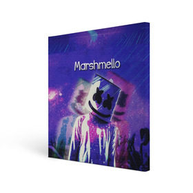 Холст квадратный с принтом Marshmello в Новосибирске, 100% ПВХ |  | marshmello | диджей | клуб | клубная музыка | маршмеллоу | маршмэлло | маршмэллоу | музыка | электронная
