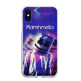 Чехол для iPhone XS Max матовый с принтом Marshmello в Новосибирске, Силикон | Область печати: задняя сторона чехла, без боковых панелей | marshmello | диджей | клуб | клубная музыка | маршмеллоу | маршмэлло | маршмэллоу | музыка | электронная