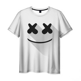 Мужская футболка 3D с принтом Marshmello в Новосибирске, 100% полиэфир | прямой крой, круглый вырез горловины, длина до линии бедер | marshmello | диджей | клуб | клубная музыка | маршмеллоу | маршмэлло | маршмэллоу | музыка | электронная
