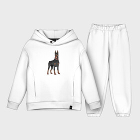 Детский костюм хлопок Oversize с принтом Доберман в Новосибирске,  |  | doberman | dobermann | dog | доберман | собака | собаки