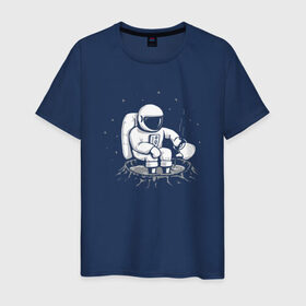 Мужская футболка хлопок с принтом Как Согреться на Луне в Новосибирске, 100% хлопок | прямой крой, круглый вырез горловины, длина до линии бедер, слегка спущенное плечо. | астронавт | вселенная | звезды | космонавт | космос | луна | планета | простуда | юмор