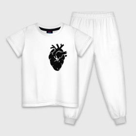 Детская пижама хлопок с принтом Heart Space в Новосибирске, 100% хлопок |  брюки и футболка прямого кроя, без карманов, на брюках мягкая резинка на поясе и по низу штанин
 | Тематика изображения на принте: анатомия | астронавт | вселенная | звезды | космонавт | космос | сердце