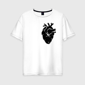 Женская футболка хлопок Oversize с принтом Heart Space в Новосибирске, 100% хлопок | свободный крой, круглый ворот, спущенный рукав, длина до линии бедер
 | анатомия | астронавт | вселенная | звезды | космонавт | космос | сердце