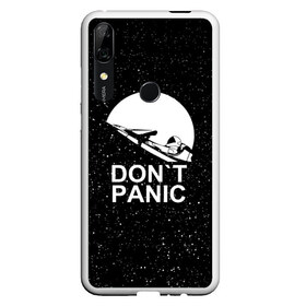 Чехол для Honor P Smart Z с принтом DON`T PANIC в Новосибирске, Силикон | Область печати: задняя сторона чехла, без боковых панелей | don t panic | elon mask | galaxy | nasa | space x | stars | галактика | звезды | знаменитости | илон маск | космос | не паникуйте