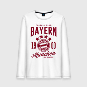 Мужской лонгслив хлопок с принтом Бавария в Новосибирске, 100% хлопок |  | bayern | fc bayern munchen | fcb | бавария | бундеслига | германия | мюнхенская бавария | форма | футбол | футболист | футбольная | футбольный клуб | футбольный клуб бавария мюнхен