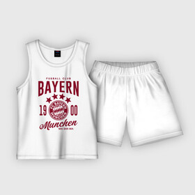 Детская пижама с шортами хлопок с принтом Бавария в Новосибирске,  |  | bayern | fc bayern munchen | fcb | бавария | бундеслига | германия | мюнхенская бавария | форма | футбол | футболист | футбольная | футбольный клуб | футбольный клуб бавария мюнхен