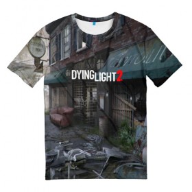 Мужская футболка 3D с принтом DyingLight2 в Новосибирске, 100% полиэфир | прямой крой, круглый вырез горловины, длина до линии бедер | baggie | dying light | game | good night good luck | survival horror | techland | the following | zombie | багги | зараженные | зомби | игры