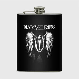 Фляга с принтом Black Veil Brides в Новосибирске, металлический корпус | емкость 0,22 л, размер 125 х 94 мм. Виниловая наклейка запечатывается полностью | Тематика изображения на принте: black veil brides | heavy matal | metal | post hardcore | группы | метал | музыка | рок | хэви метал | эмо