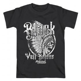 Мужская футболка хлопок с принтом Black Veil Brides в Новосибирске, 100% хлопок | прямой крой, круглый вырез горловины, длина до линии бедер, слегка спущенное плечо. | black veil brides | heavy matal | metal | post hardcore | группы | метал | музыка | рок | хэви метал | эмо