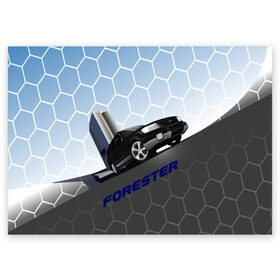 Поздравительная открытка с принтом Subaru Forester SF5 в Новосибирске, 100% бумага | плотность бумаги 280 г/м2, матовая, на обратной стороне линовка и место для марки
 | auto | forester | jdm | sf5 | subaru | subaru forester | субару | форестер