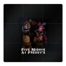 Магнитный плакат 3Х3 с принтом Five Nights At Freddy`s в Новосибирске, Полимерный материал с магнитным слоем | 9 деталей размером 9*9 см | five nights at freddys | foxy | аниматроники | игра | компьютерная игра | робот | фокси | фредди | чика