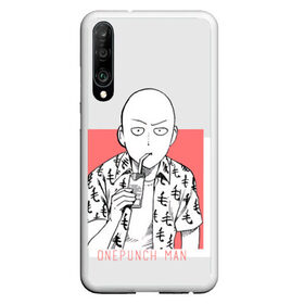 Чехол для Honor P30 с принтом Saitama (One-Punch Man) Ванпач в Новосибирске, Силикон | Область печати: задняя сторона чехла, без боковых панелей | ванпач | ванпачнем | оппаи