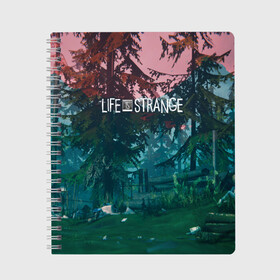 Тетрадь с принтом Life IS Strange в Новосибирске, 100% бумага | 48 листов, плотность листов — 60 г/м2, плотность картонной обложки — 250 г/м2. Листы скреплены сбоку удобной пружинной спиралью. Уголки страниц и обложки скругленные. Цвет линий — светло-серый
 | caulfield | chloe price | game | kate marsh | life | life is strange | life is strange: before the storm | max | strange | две луны | игры | кейт марш | колфилд | макс | подростки | студенты