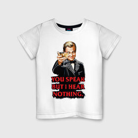 Детская футболка хлопок с принтом Gatsby в Новосибирске, 100% хлопок | круглый вырез горловины, полуприлегающий силуэт, длина до линии бедер | leonardo dicaprio | the great gatsby | великий гэтсби | леонардо дикаприо