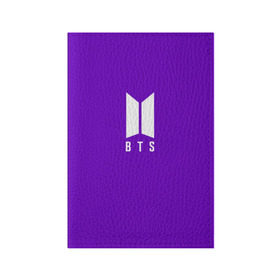 Обложка для паспорта матовая кожа с принтом BTS PURPLE в Новосибирске, натуральная матовая кожа | размер 19,3 х 13,7 см; прозрачные пластиковые крепления | Тематика изображения на принте: bangtan boys | bt21 | bts | bts army | bts stickers | j hope | jimin | jin | jungkook | k pop | purple | rap monster | rapmon | suga | v | бтс | корея | пурпурный | стикеры bts | фиолетовый