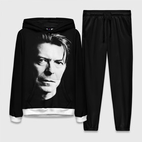 Женский костюм 3D (с толстовкой) с принтом Дэвид Боуи в Новосибирске,  |  | bowie | david bowie | david robert jones | ziggy stardust | боуи | дэвид боуи | музыка | рок