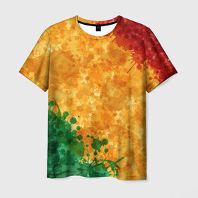 Мужская футболка 3D с принтом Reggae в Новосибирске, 100% полиэфир | прямой крой, круглый вырез горловины, длина до линии бедер | бразилия | растоман | регги | хиппи