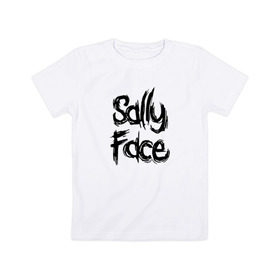 Детская футболка хлопок с принтом SALLY FACE в Новосибирске, 100% хлопок | круглый вырез горловины, полуприлегающий силуэт, длина до линии бедер | face | game | horror | sally | sally face | игра | мальчик с протезом | салли | салли фейс | ужасы