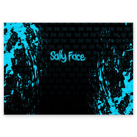 Поздравительная открытка с принтом SALLY FACE в Новосибирске, 100% бумага | плотность бумаги 280 г/м2, матовая, на обратной стороне линовка и место для марки
 | Тематика изображения на принте: death | die | face | game | horror | sally | sally face | игра | мальчик с протезом | салли | салли фейс | ужасы