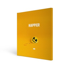 Холст квадратный с принтом Marshmello. Happier в Новосибирске, 100% ПВХ |  | christopher | comstock | dj | dotcom | friends | marshmallow | marshmello | usa | диджей | друзья | комсток | крис | маршмэллоу | продюсер | сша