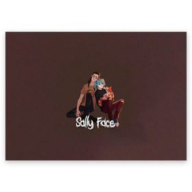 Поздравительная открытка с принтом Sally Face в Новосибирске, 100% бумага | плотность бумаги 280 г/м2, матовая, на обратной стороне линовка и место для марки
 | blue | diane | face | fisher | gizmo | henry | johnson | killer | larry | sally | генри | гизмо | джонсон | диана | ларри | лицо | салли | фейс | фишер