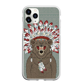 Чехол для iPhone 11 Pro Max матовый с принтом Медведь индеец в Новосибирске, Силикон |  | Тематика изображения на принте: animal | bear | braids | feathers | in | взгляд | голова | графика | дикий | животное | индеец | ирокез | картинка | косы | красивый | крутой | лучший | медведь | мода | модный | молодёжная | орнамент | перья | природа