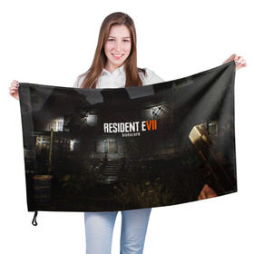 Флаг 3D с принтом RESIDENT EVIL 7 в Новосибирске, 100% полиэстер | плотность ткани — 95 г/м2, размер — 67 х 109 см. Принт наносится с одной стороны | biohazard | biohazard 7 | crocodile | fang | game | hand | monster | new umbrella | resident evil | resident evil 7 | umbrella | umbrella corp | umbrella corporation | zombie