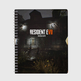 Тетрадь с принтом RESIDENT EVIL 7 в Новосибирске, 100% бумага | 48 листов, плотность листов — 60 г/м2, плотность картонной обложки — 250 г/м2. Листы скреплены сбоку удобной пружинной спиралью. Уголки страниц и обложки скругленные. Цвет линий — светло-серый
 | biohazard | biohazard 7 | crocodile | fang | game | hand | monster | new umbrella | resident evil | resident evil 7 | umbrella | umbrella corp | umbrella corporation | zombie